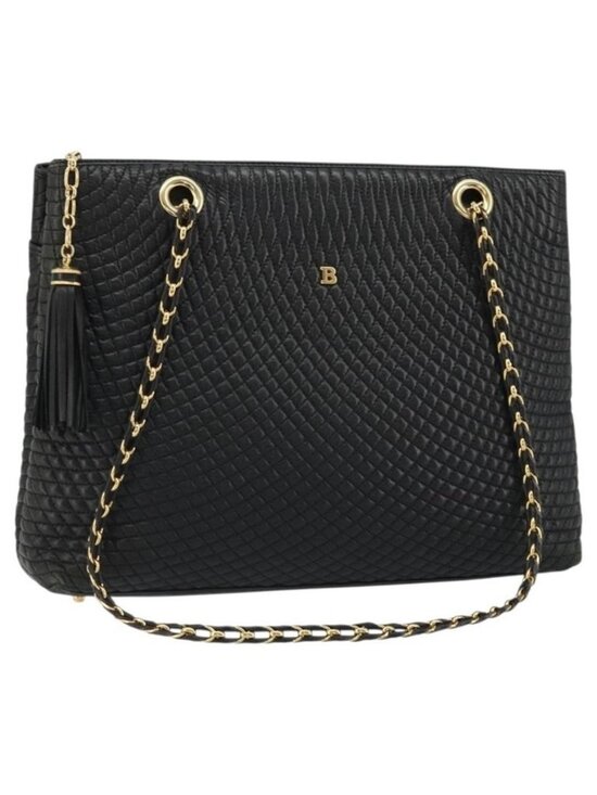 BALLY Handbags - Authentic BALLY Chain Shoulder Bag Leather Black Gold